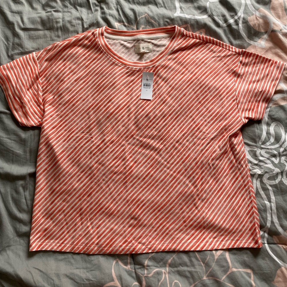 Lou & Grey Striped Jersey Tee. Size Medium.